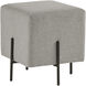Heston 16.5 inch Black / Dorset Platinum Ottoman